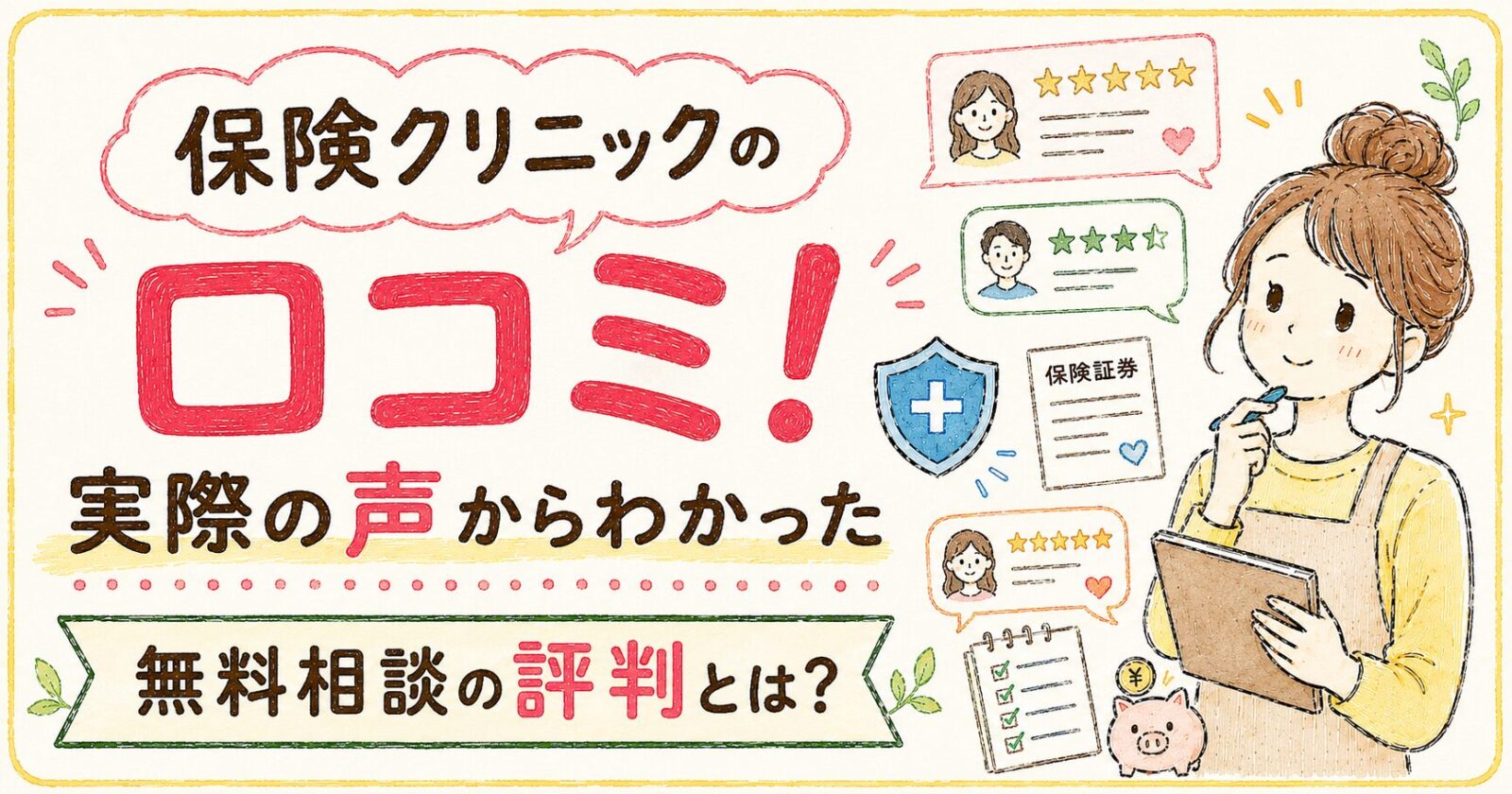 保険クリニックの口コミ！実際の声からわかった無料相談の評判とは？