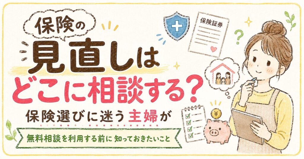 保険の見直しはどこに相談する？保険選びに迷う主婦が無料相談を利用する前に知っておきたいこと