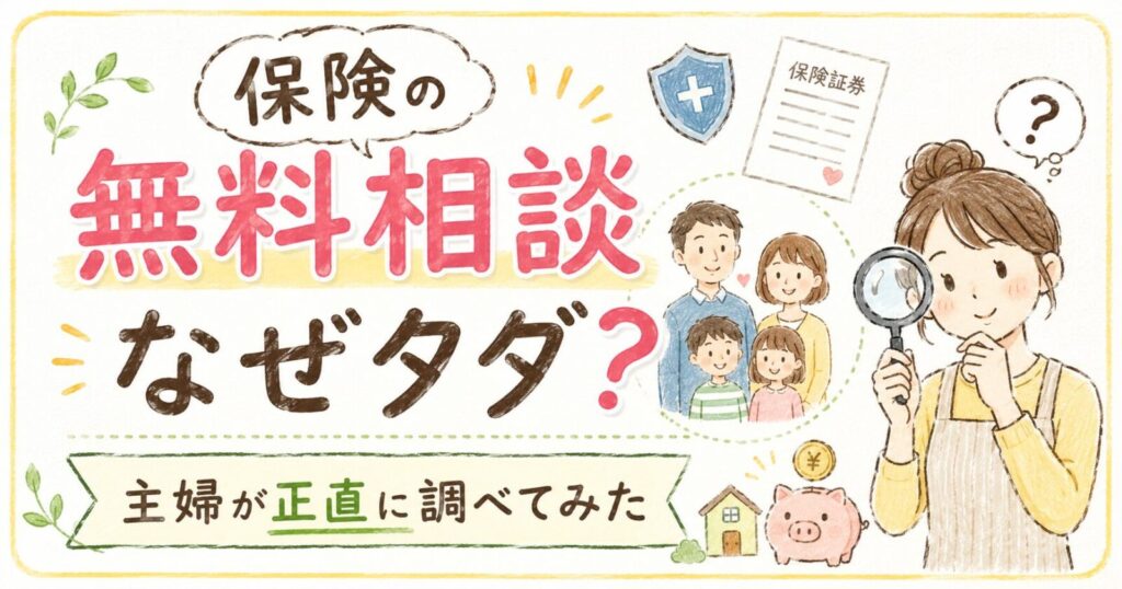 保険の無料相談はなぜタダ？からくりを主婦が正直に調べてみた